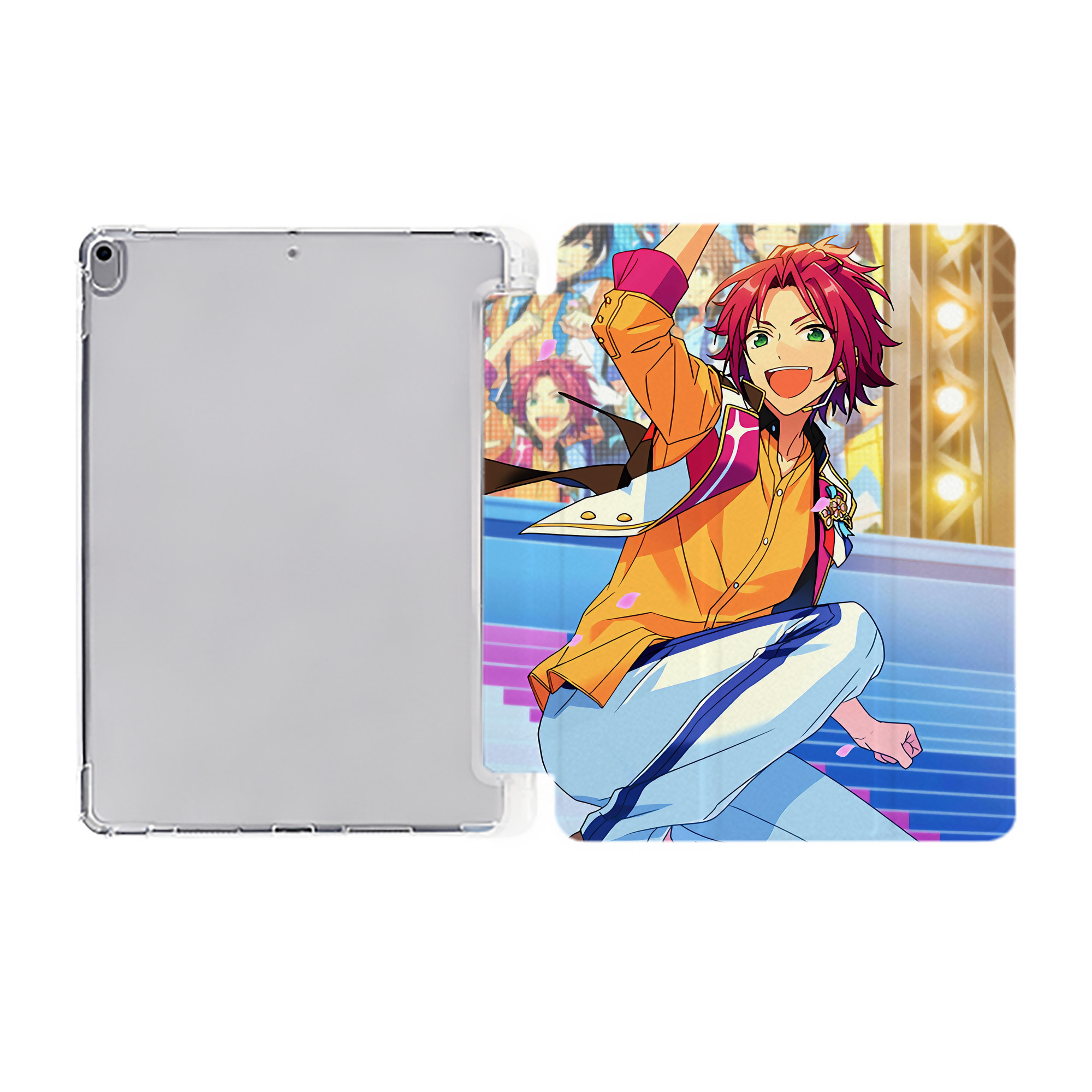 （画像用） あんさんぶるスターズ! Ensemble Stars IPad ケース ペン収納付き 三つ折りスタンド PUレザー×シリコン 対応機種9.5/10.5/10.9インチ